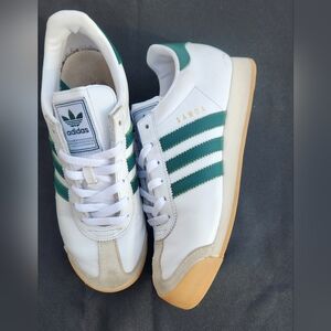 Adidas Samoa White and Green Sneakers-Men